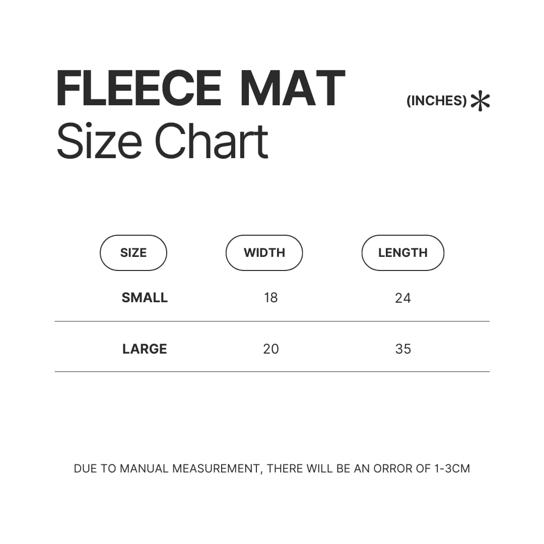 Fleece Mat Size Chart - Anne Of Green Gables Store