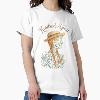 Hot Anne Of Green Gables Floral Profile Art T-shirt