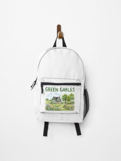 Green Gables Watercolor House And Wildflowers Backpack