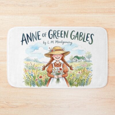 Anne Of Green Gables Cute Floral Illustration Bath Mat