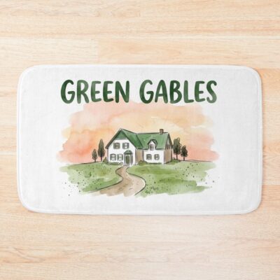 Green Gables Farmhouse Sunset Watercolor Bath Mat