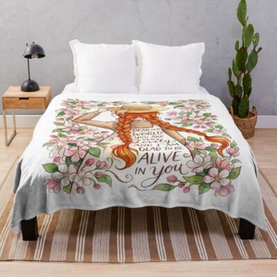 Anne Of Green Gables Dear Old World Lovely Throw Blanket