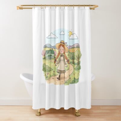 Cute Anne Of Green Gables Cartoon Art Shower Curtain
