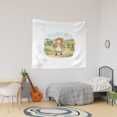 Cute Anne Of Green Gables Cartoon Art Tapestry